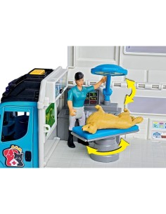 Dickie Toys Animal Rescue Van – Furgone Veterinario Scala 1:24 con Personaggio e Animali
