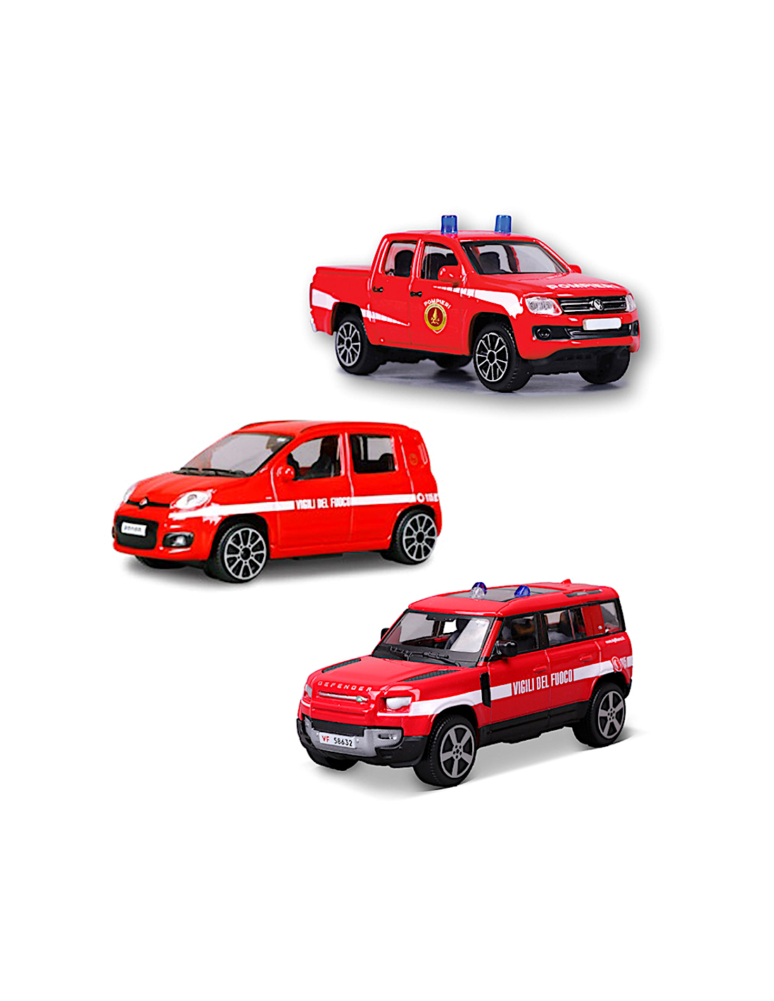 MODELLINO, AUTOMEZZI VIGILI DEL FUOCO, SCALA 1:43, DIE-CAST, BURAGO, LICENZA UFFICIALE, DETTAGLI REALISTICI, 6. 9X6. 3X13. 8 CM