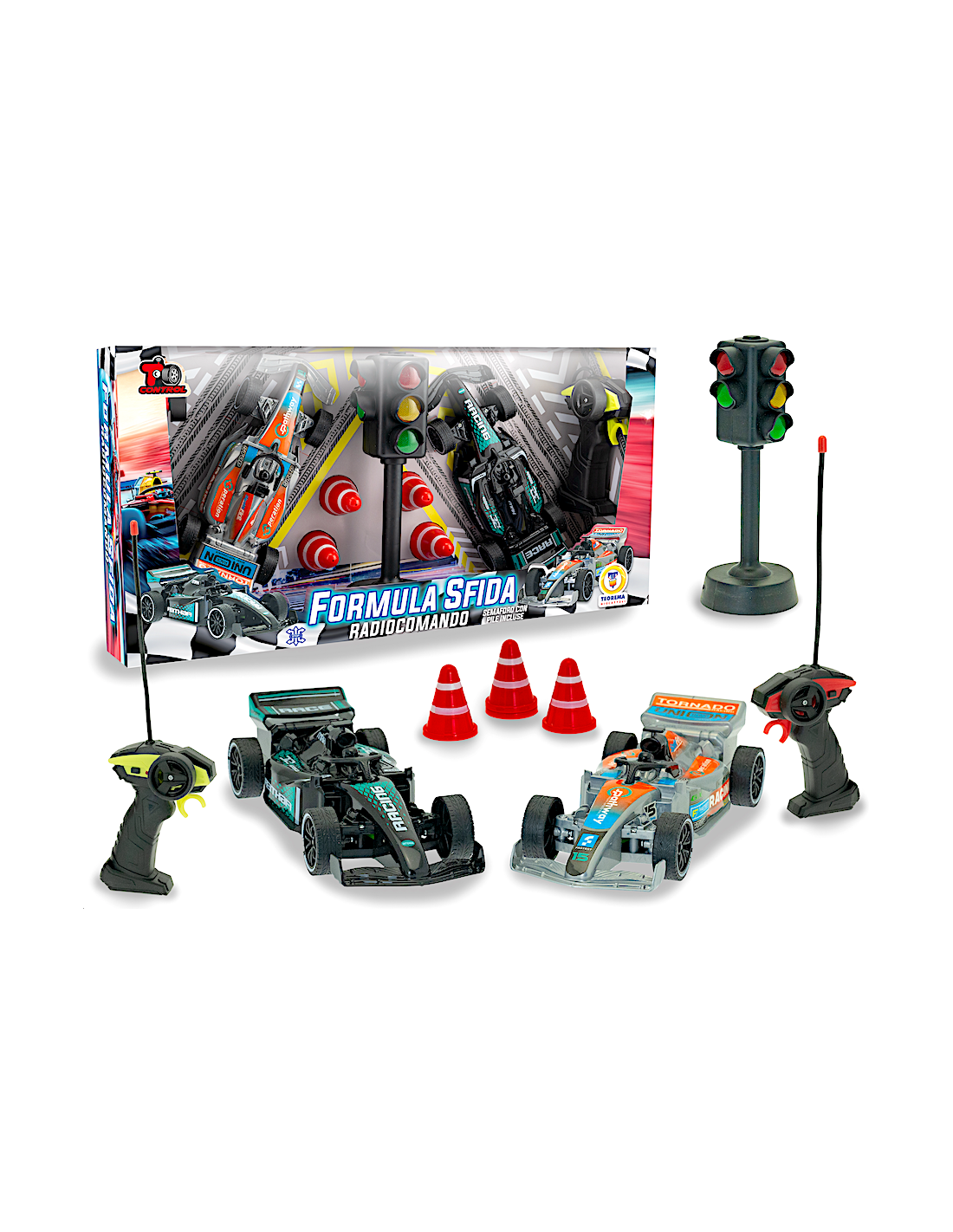 T CONTROL - COPPIA VEICOLI FORMULA1 R/C CON SEMAFORO