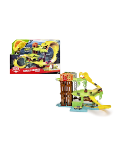 JUNGLE GARAGE, AUTO IN METALLO, 3 LIVELLI CON ASCENSORE E TUNNEL, PER BAMBINI DAI 3 ANNI