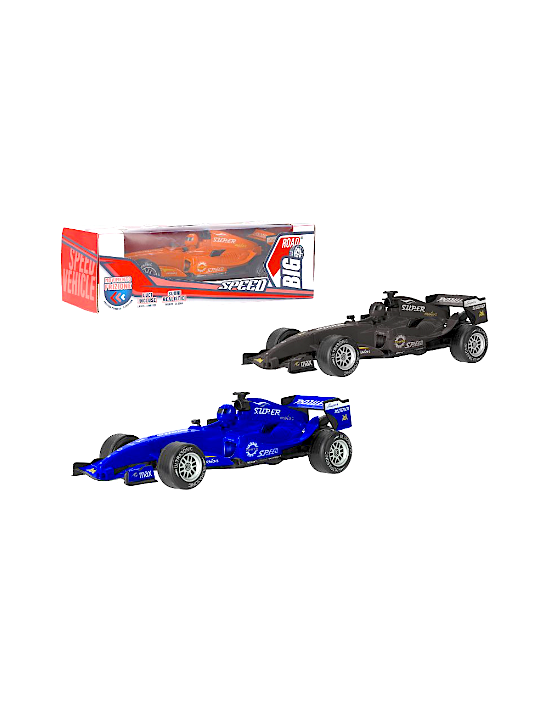 AUTO VEICOLO F1 CON FRIZIONE LUCI SUONI ASSORTITO