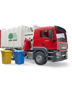 CAMION RIFIUTI 03761 MAN TGS CON 2 BIDONI, GIOCATTOLO BAMBINI, 45X18X20 CM
