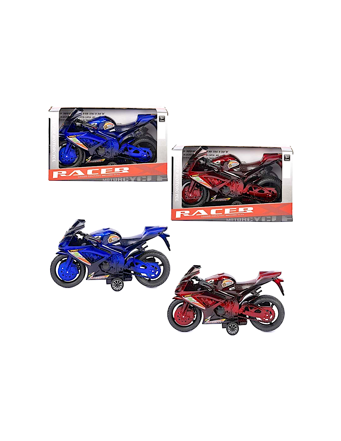 MOTO GIOCATTOLO A FRIZIONE SCALA 1:8 ASSORTITO