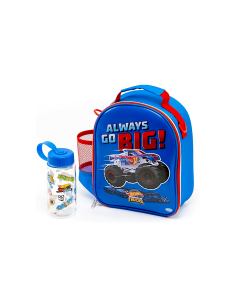 BORSA ZAINO 2IN1 HOTWHEELS, INCLUSA BORRACCIA, SCUOLA E ASILO, 28 X 23 X 9 CM, BAMBINI