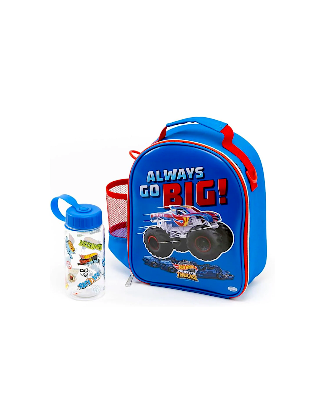 BORSA ZAINO 2IN1 HOTWHEELS, INCLUSA BORRACCIA, SCUOLA E ASILO, 28 X 23 X 9 CM, BAMBINI