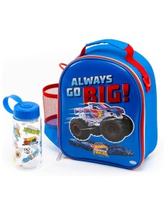 BORSA ZAINO 2IN1 HOTWHEELS, INCLUSA BORRACCIA, SCUOLA E ASILO, 28 X 23 X 9 CM, BAMBINI 2