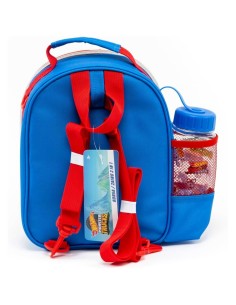 BORSA ZAINO 2IN1 HOTWHEELS, INCLUSA BORRACCIA, SCUOLA E ASILO, 28 X 23 X 9 CM, BAMBINI