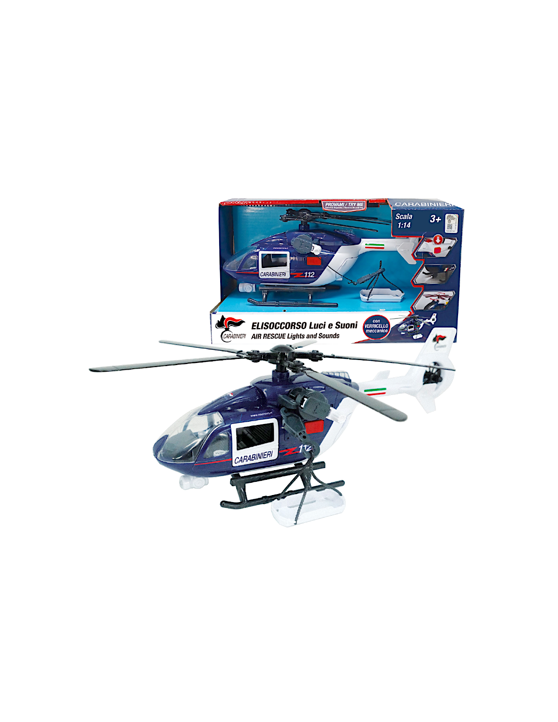 ELICOTTERO CARABINIERI CON LUCI SUONI SCALA 1:14 GIOCO MODELLISMO