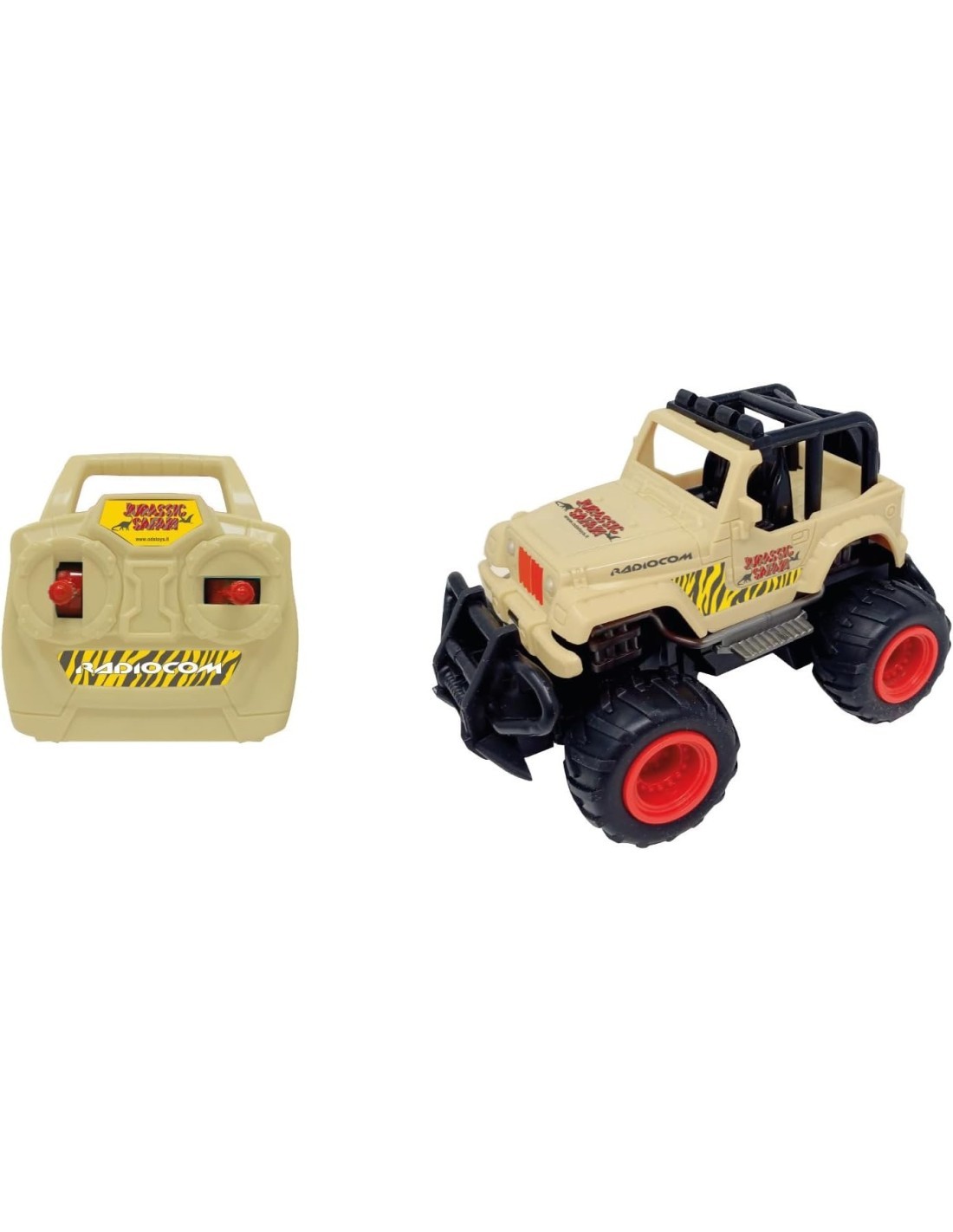 JEEP JURASSIC SAFARI SCALA 1:28 RADIOCOMANDATA RADIOCOM , GIOCATTOLO BAMBINI 6+ ANNI