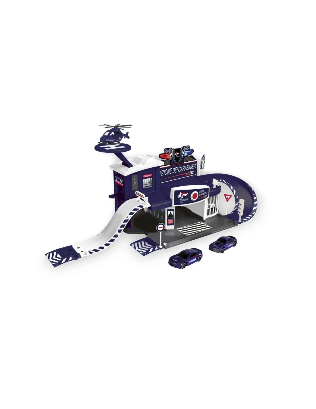 STAZIONE DEI CARABINIERI GIOCATTOLO, SILVER WHEEL, PLAYSET, 2 AUTO, 1 ELICOTTERO, GIOCO FORZE DELL’ORDINE, ETÀ 3+