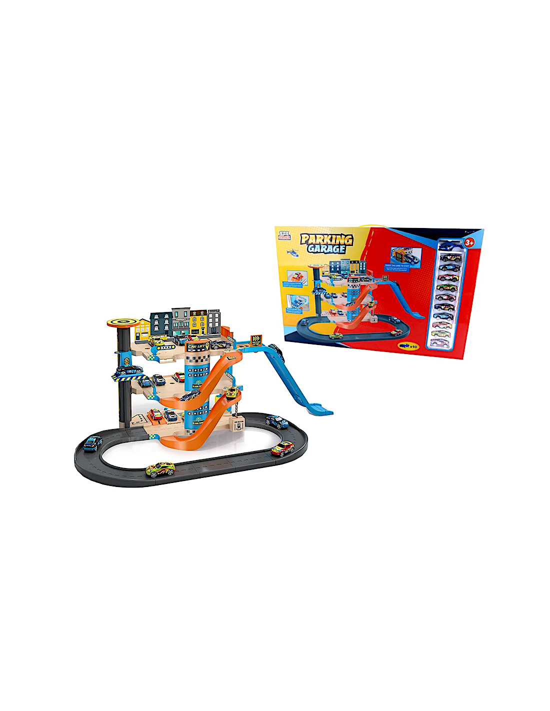 MAXI PARCHEGGIO A 3 PIANI CON 11 VEICOLI, GIOCATTOLO