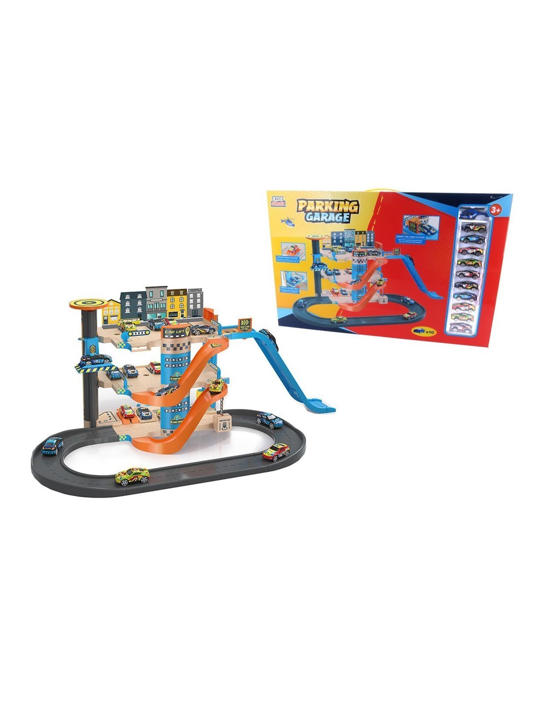 MAXI PARCHEGGIO A 3 PIANI CON 11 VEICOLI, GIOCATTOLO