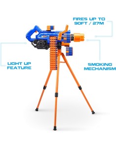 X-SHOT FUCILE INSANITY BARREL EFFETTO FUMO SPARA DARDI, MECCANISMO FUMANTE, DART BLASTER ZURU, GIOCATTOLO DA ESTERNO