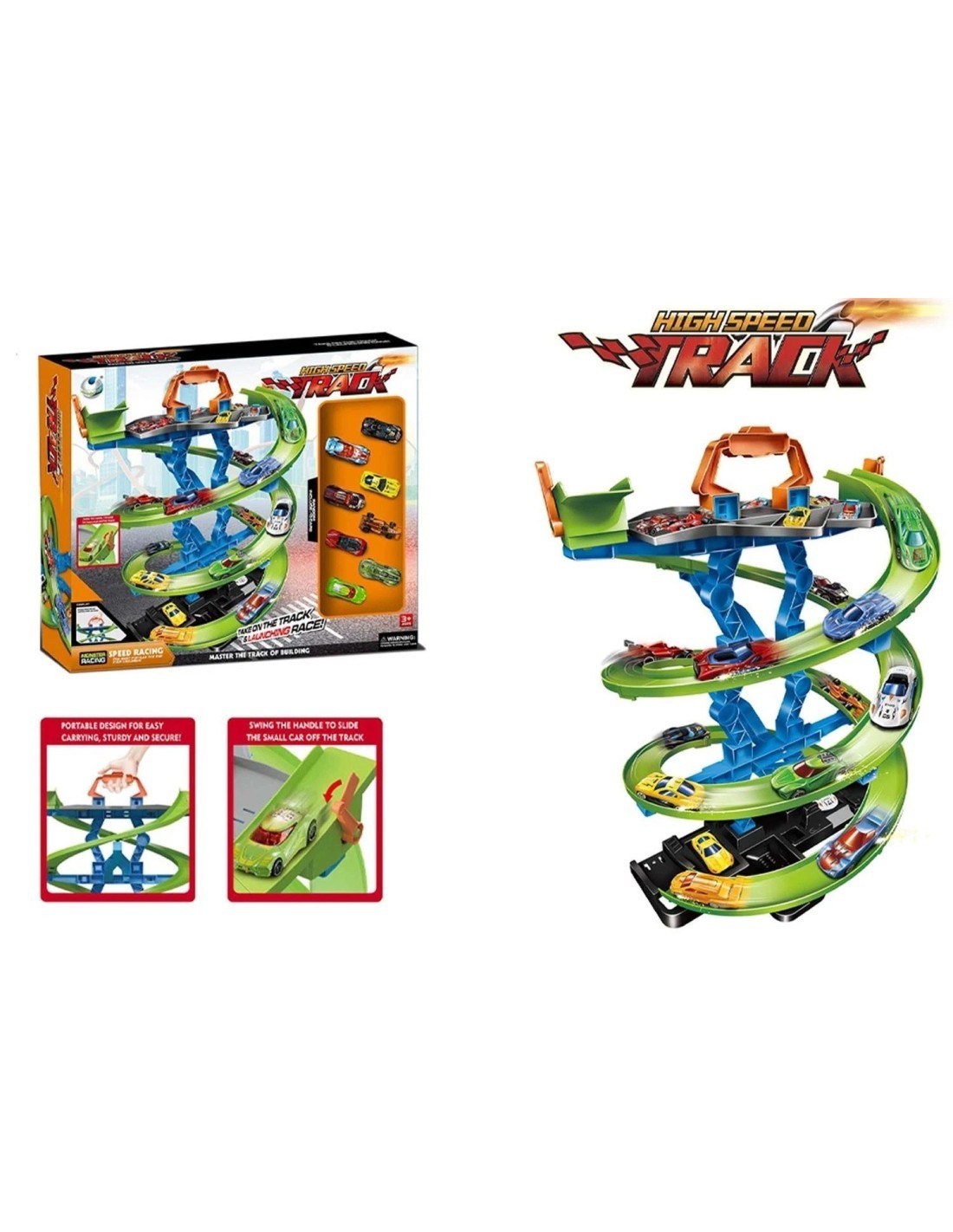 PISTA VORTICE  8 AUTO CON LANCIATORE, GIOCO CORSE