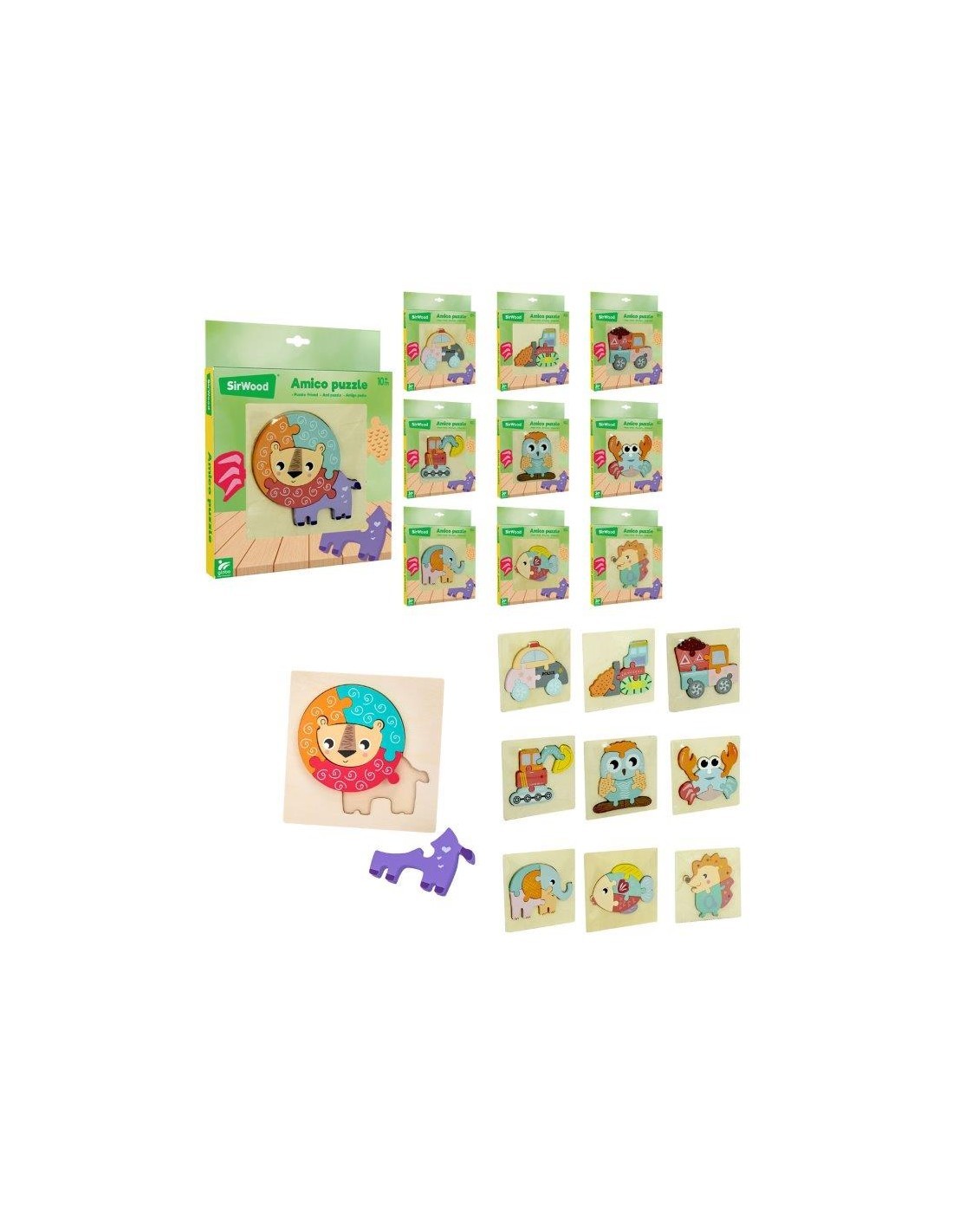 LEGNOLAND 39938 PUZZLE ANIMALI/MEZZI ASSORTITO su TreG Ingrosso