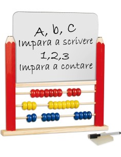 LAVAGNA CON PALLOTTOLIERE, FATTO DI LEGNO, GIOCO EDUCATIVO