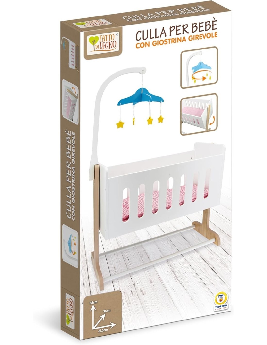 CULLA CON GIOSTRINA 85X30X61,5CMF, ATTO DI LEGNO 40667