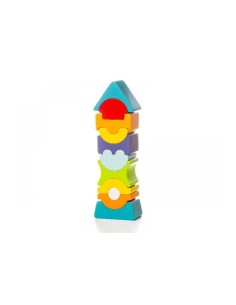 TORRE FLESSIBILE FORME LEGNO CUBIKA CBK12862, GIOCO EDUCATIVO, MULTICOLORE