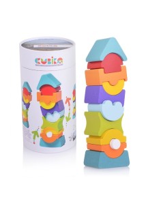 TORRE FLESSIBILE FORME LEGNO CUBIKA CBK12862, GIOCO EDUCATIVO, MULTICOLORE 2