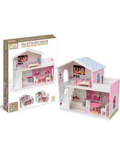 VILLETTA DEI SOGNI IN LEGNO, CASA DELLE BAMBOLE, CON TANTI ACCESSORI, ALTEZZA 47 CM, TEOREMA 2