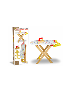 FATTO DI LEGNO - ASSE DA STIRO CON ACCESSORI 60X25X54CM GIOCO PER BAMBINI
