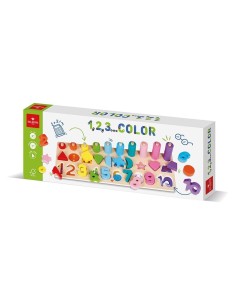 DAL NEGRO, 1 2 3 COLOR, GIOCO EDUCATIVO, LEGNO, BAMBINI 3 ANNI, APPRENDIMENTO, COLORI, NUMERI