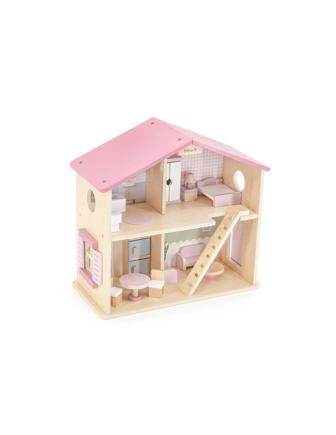 CASA DELLE BAMBOLE IN LEGNO 40X19X38CM 2 PIANI
