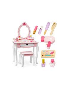 Specchiera in Legno 95x55x30cm con Accessori Gioco Bambini