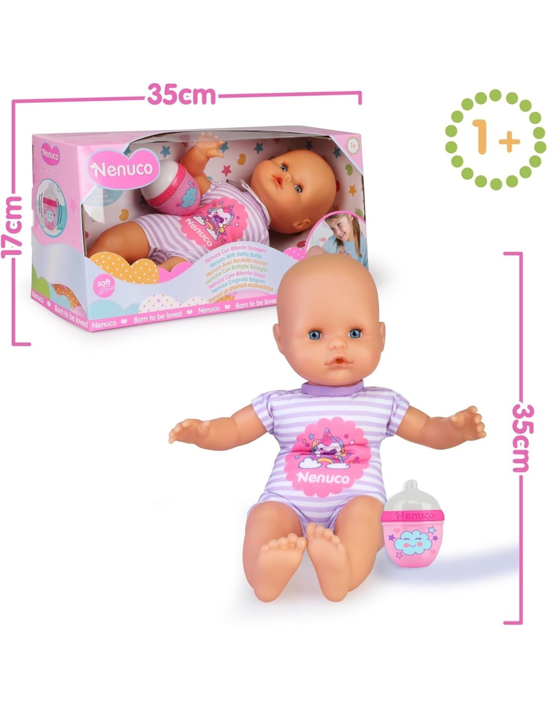 NENUCO BAMBOLOTTO CON BIBERON 12087 FAMOSA su TreG Ingrosso