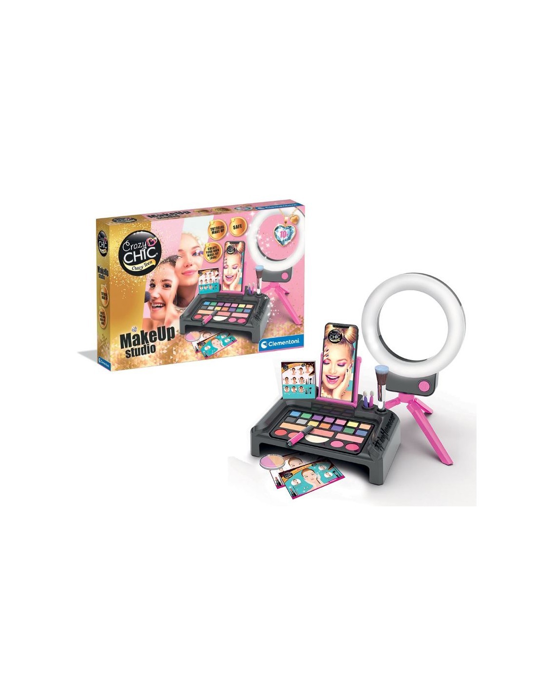 CLEMENTONI CRAZY CHIC  MAKE-UP STUDIO COSMETICI SICURI PER BAMBINI