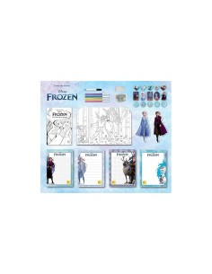 Frozen Coloring e Drawing School, Zainetto per Disegnare e Colorare, Anna e Elsa, Lavagnette, Manuale e Pennarelli, Multicolore