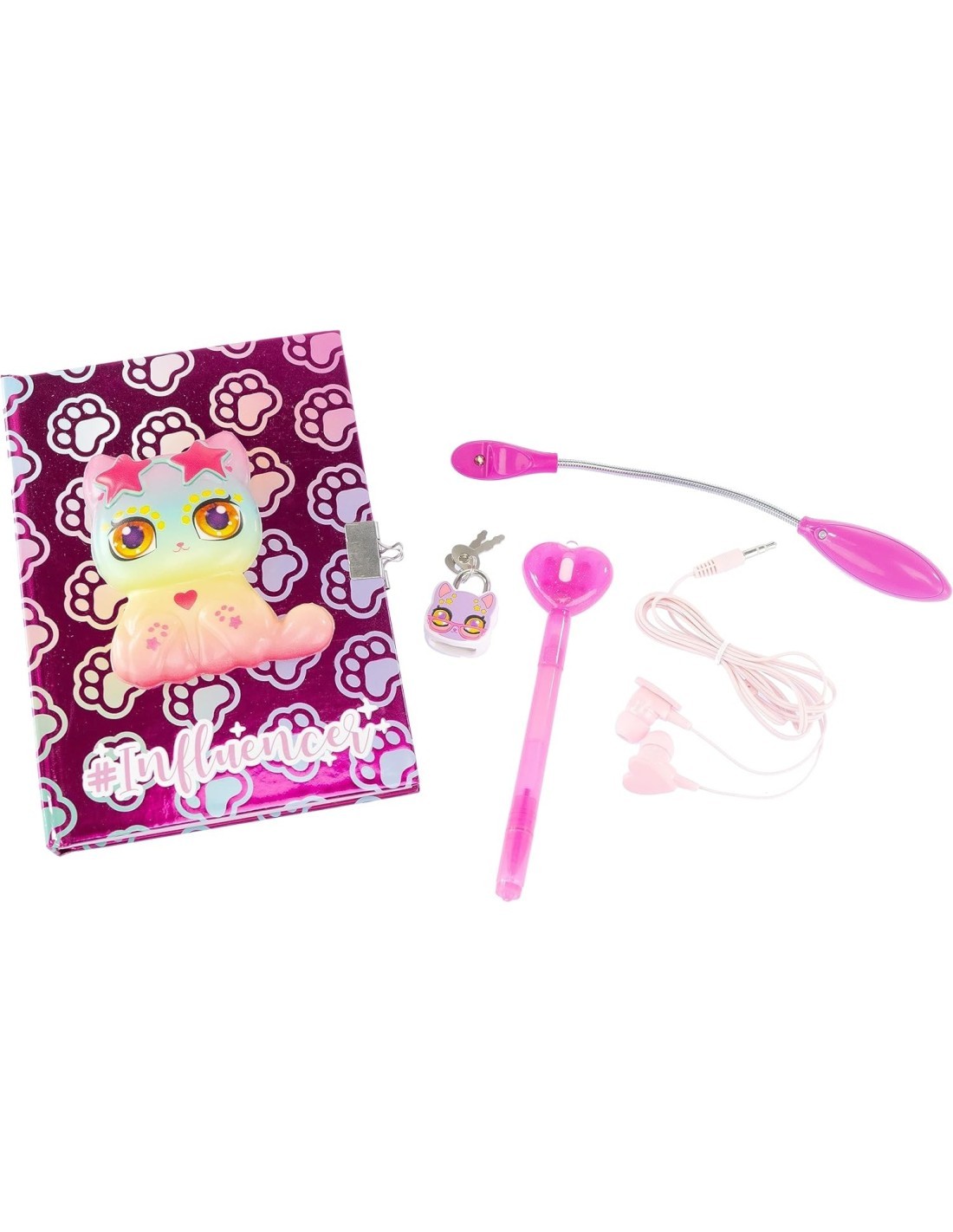 Influencer Diario Segreto, Diario Squishy Gatto, Diario per Bambini, Set Scrittura Creativa, Nice Group