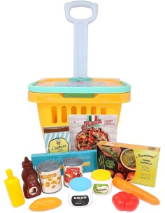 MAISONELLE, CARRELLO SPESA E CESTINO 2 IN 1, 13 ACCESSORI INCLUSI, DIMENSIONI 30x23x45 CM, GIOCO DI RUOLO EDUCATIVO, ETÀ 3+
