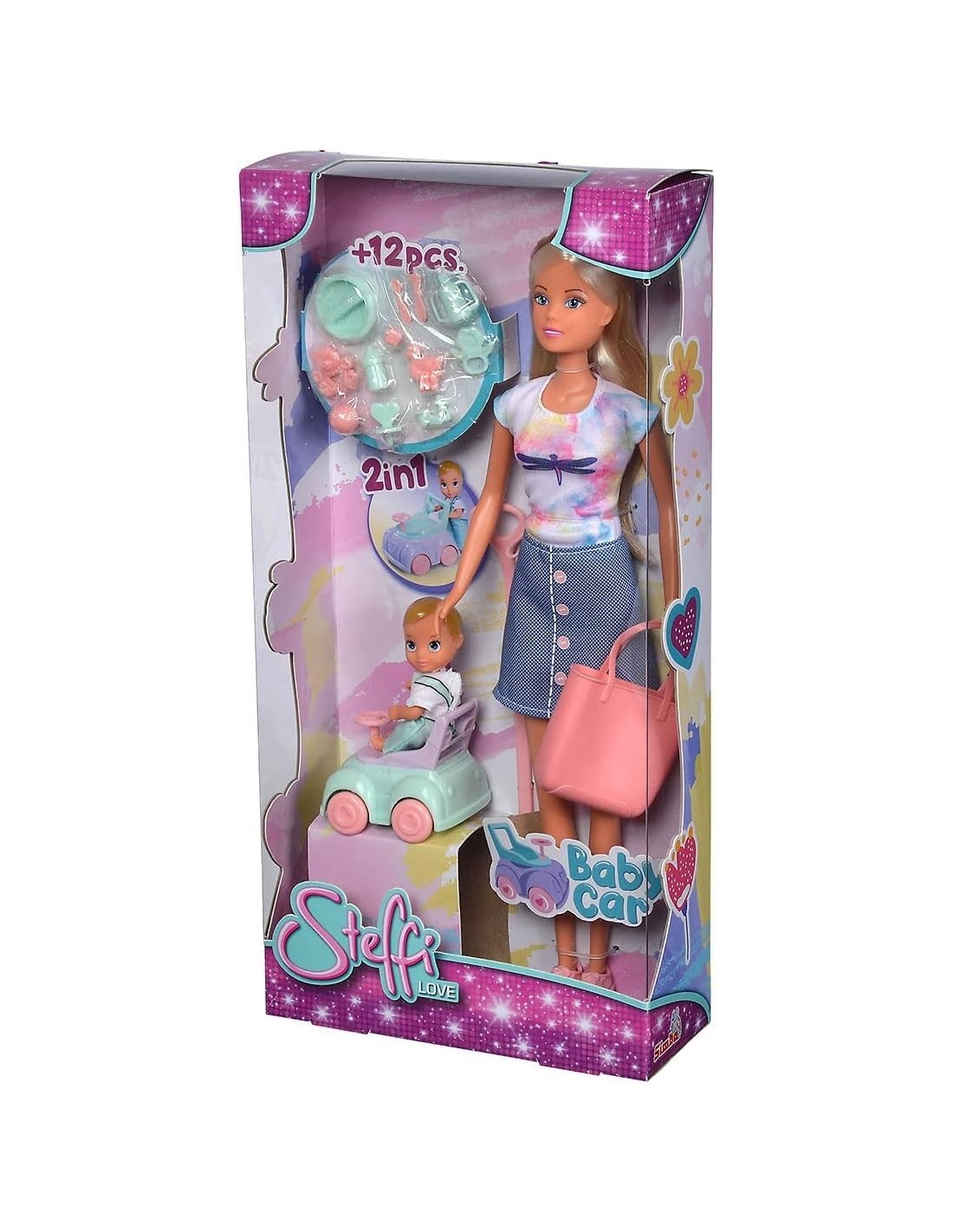 SIMBA, STEFFI LOVE BABY CAR, BAMBOLE, ACCESSORI AUTO, GIOCO BAMBINI 3+