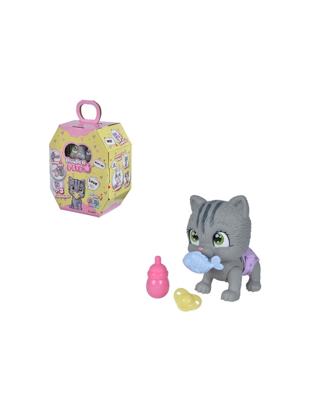 PAMPER PETZ GATTINO GIOCATTOLO INTERATTIVO, MORBIDO, REGALO BAMBINI