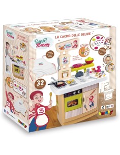 SMOBY, SUPER BENNY LA CUCINA DELLE DELIZIE, CUCINA GIOCATTOLO, 32 ACCESSORI, GREMIBULE, RICETTARIO, BAMBINI 3+