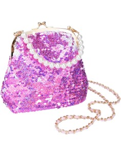 Girabrilla Fashion Bag, Borsetta a Forma di Borsellino con Paillettes e Tracolla, Borsetta Colorata per Bambini, Nice Group 2