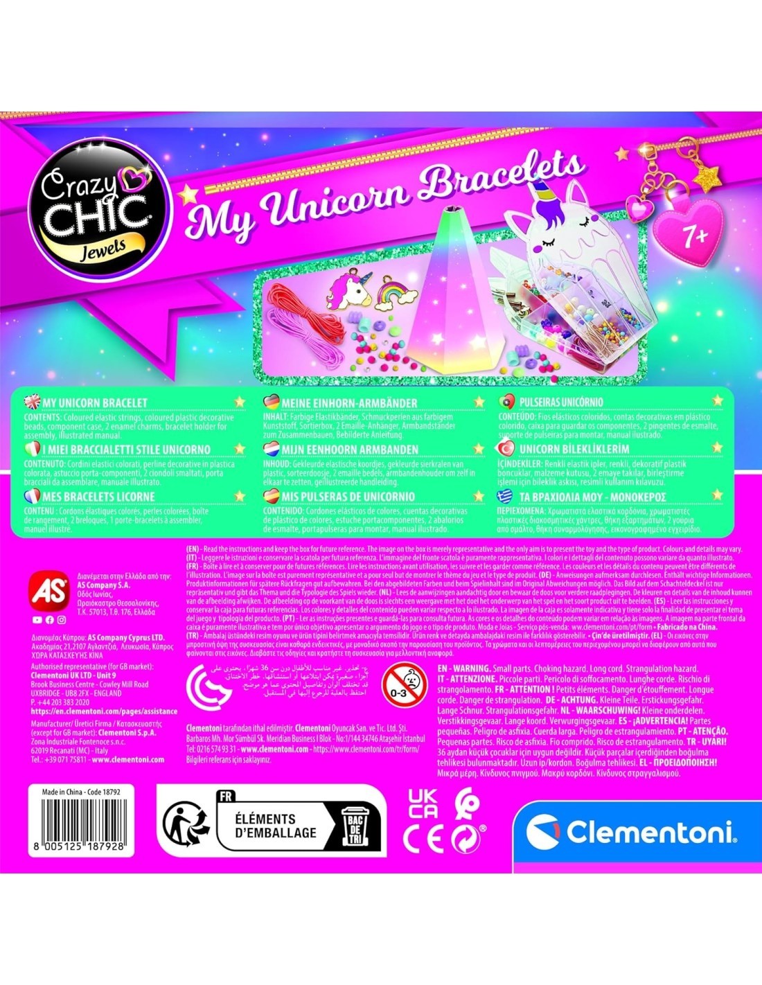 Crazy Chic – Kit Braccialetti Unicorno e Arcobaleno per Bambini +7 Anni