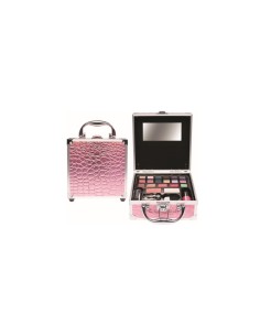 MINI BEAUTY CASE CASUELLE COCCODRILLO ROSA 17X15X7CM
