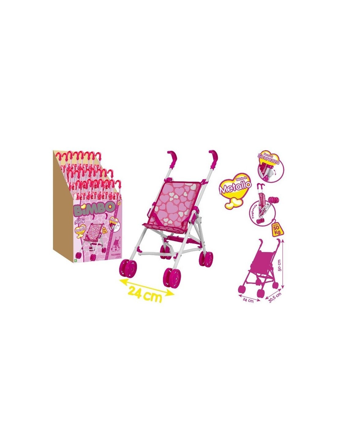 PASSEGGINO 42491 METALLO 36X50X24CM