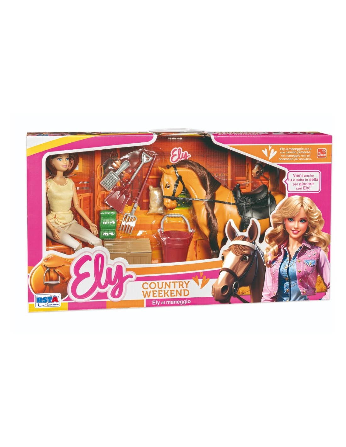 ELY 11953 BAMBOLA CON CAVALLO E ACCESSORI