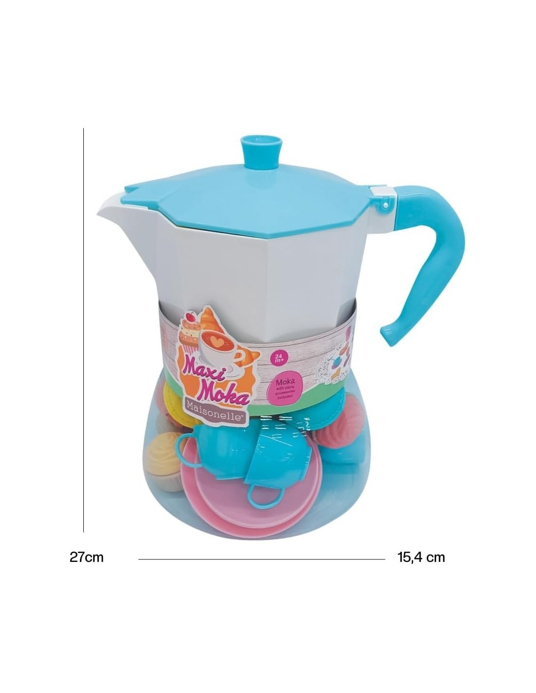 MAISONELLE, MAXI MOKA, ACCESSORI PER PAUSA CAFFÈ, 27X15,4 CM, GIOCATTOLO PER BAMBINI