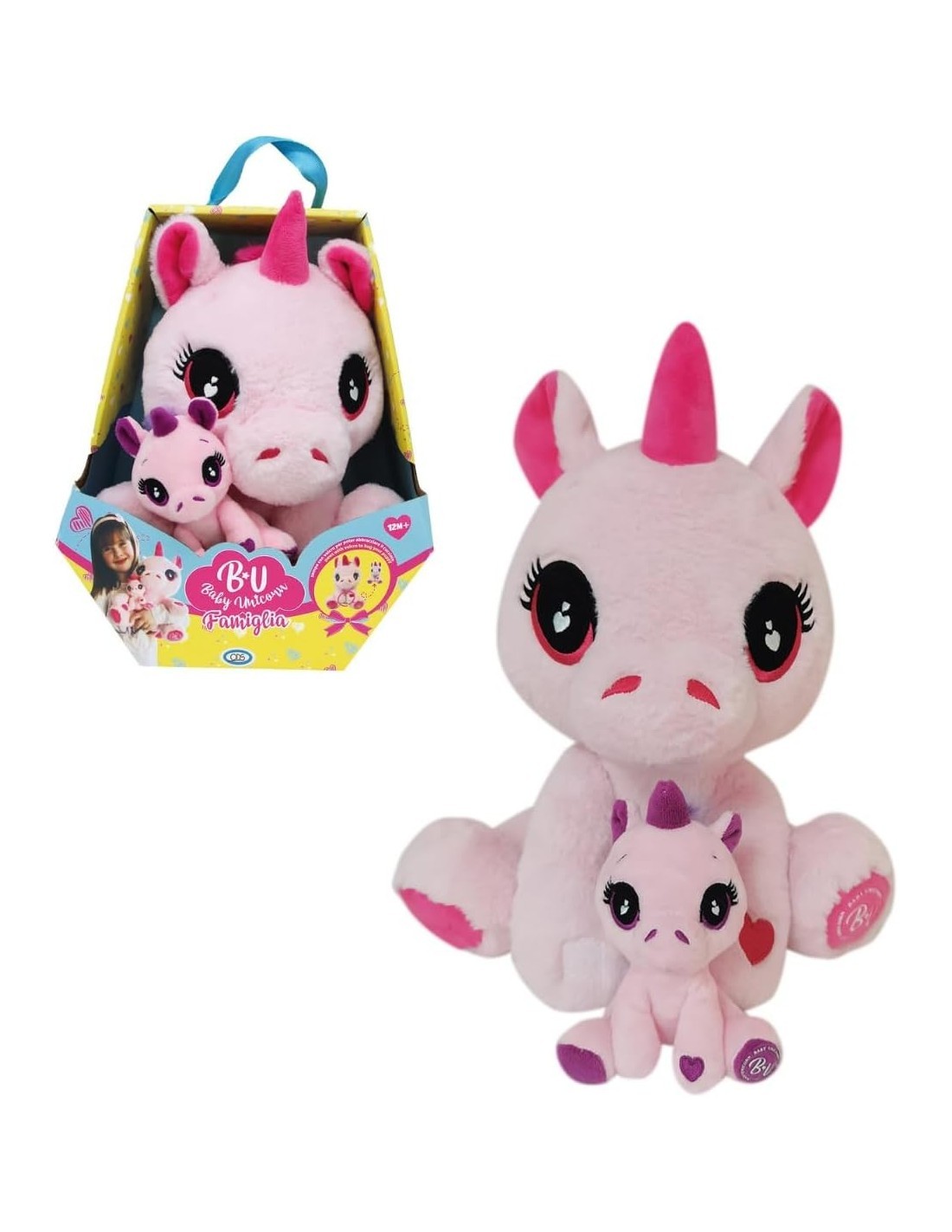 MY VIP 43556 BABY UNICORN MAMMA UNICORNO 30 CM, CUCCIOLO UNICORNO 10 CM, CONFEZIONE CULLA, GIOCATTOLO PER BAMBINI, 3+ ANNI