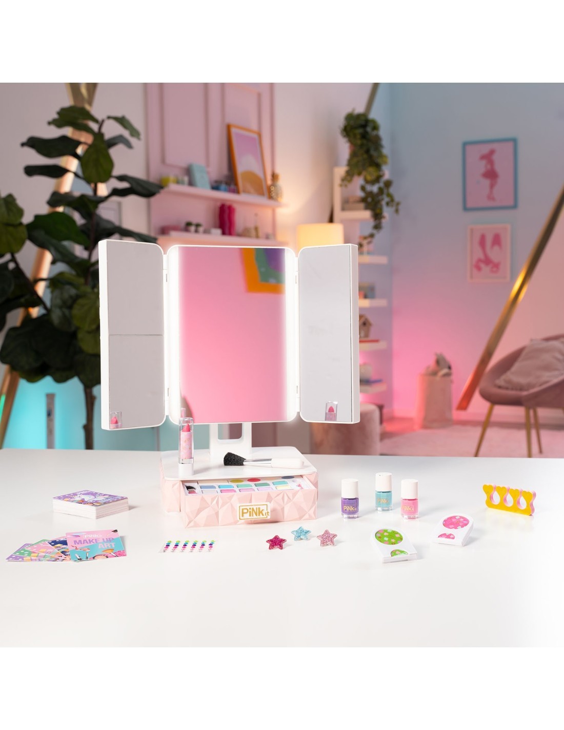 Smart Vanity Makeup Station con Luci LED per Bambine Pink It