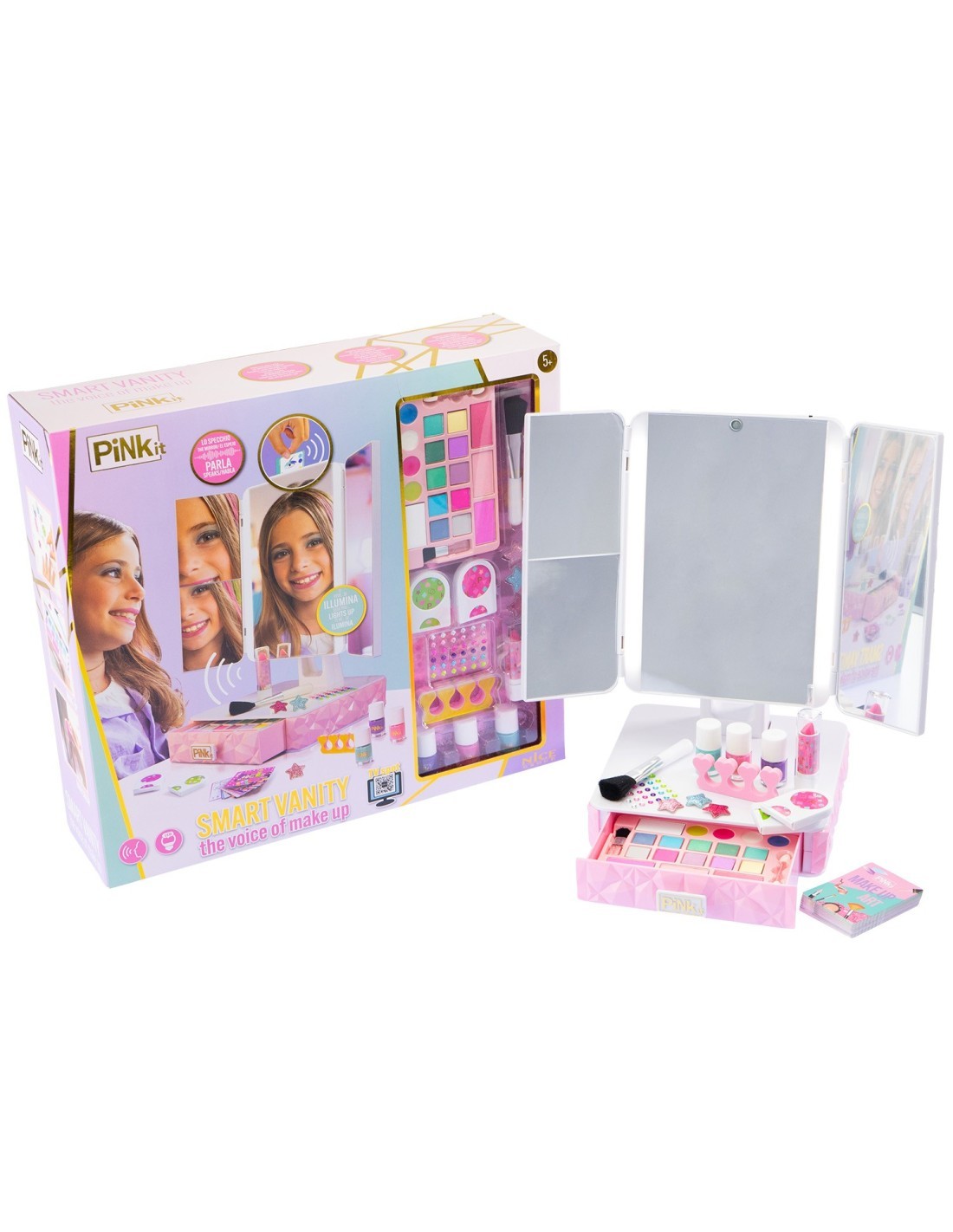 Smart Vanity Makeup Station con Luci LED per Bambine Pink It
