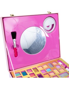 PINKIT Selfie Ring Suitcase – Valigetta Make Up con Specchio e Anello Luminoso per Selfie