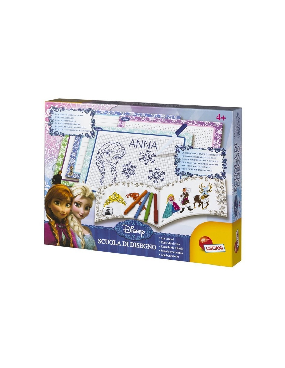 FROZEN 47833 SCUOLA DI DISEGNO, KIT CREATIVO, LAVAGNETTE, PENNARELLI, QUADERNO OPERATIVO
