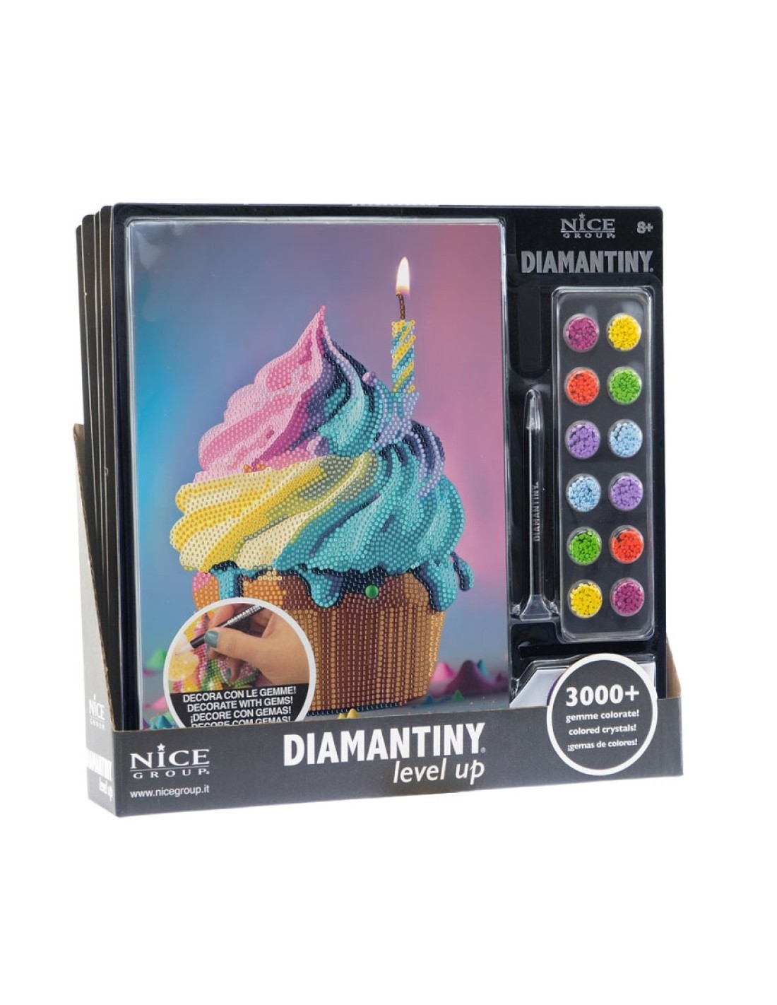 DIAMANTINY – Level Up Food Cupcake Kit Creativo 21x29 cm