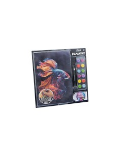 Diamantiny Level Up Mondo Marino, Kit Mosaico Pesce Combattente, Crystal Art con Gemme 3D, Creativo per Bambini 8+