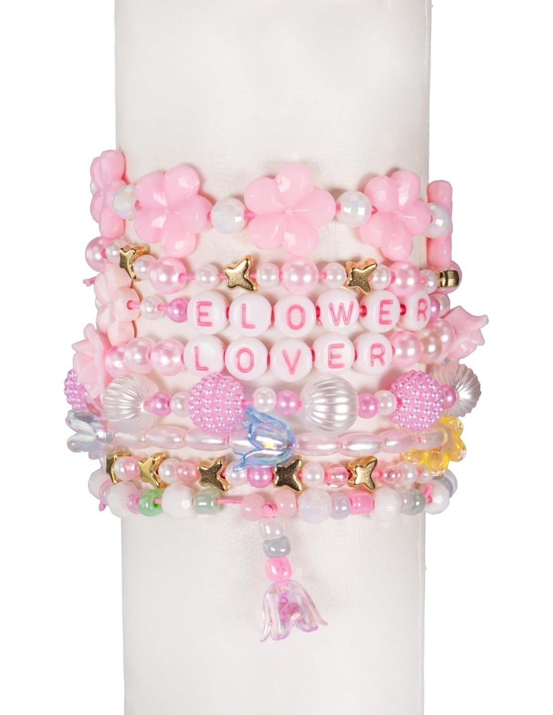 Perline ABC Flower Bouquet, perline colorate, perline bambini, bracciali, collane, smile, cuori, stelle, fiori, fai da te, 6+